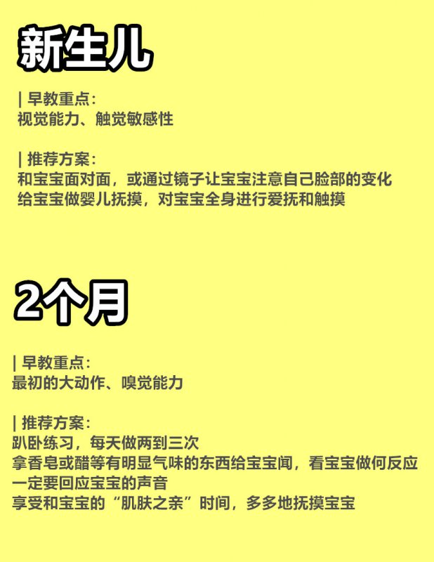 婴儿一岁内每月不花钱早教可开发大脑发育