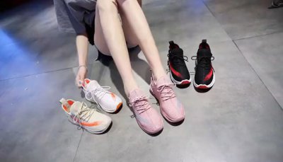 春夏新款透气飞织运动女鞋厚底休闲女网鞋子
