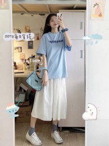 OOTD|夏日5套显白蓝色系学生穿搭小个子