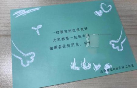 林志玲婚后感谢媒体 手写贺卡9字感言或藏新信息
