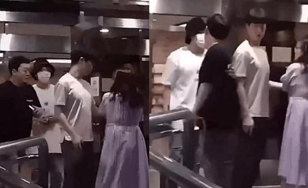 边伯贤遭女粉丝强抱 原来该女子是电视台闹事的观众