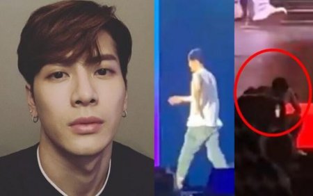 王嘉尔演唱会离场 扶着腰走在灯下躲了起来