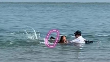 江映蓉海边拍MV险出事 幸好团队人员赶来拉她上岸