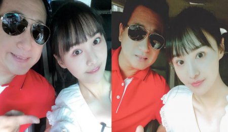 郑爽晒与爸爸合影 留着空气刘海宛若18岁的少女