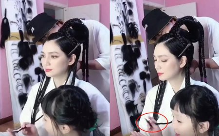 洪欣古装造型曝光 母女两人同框出现颜值超高