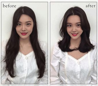 小编在分享明星穿搭的时候 女人做发型设计前后对比照