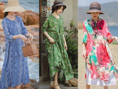 夏天最适合穿棉麻装了 夏天女装棉麻连衣裙图片