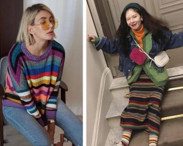 现在的天气渐渐热了起来 彩虹色衣服怎么搭配好看？