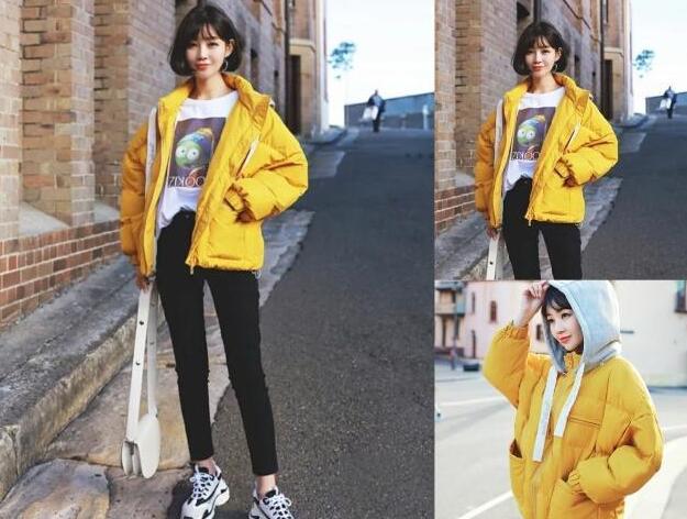 秋冬的季节黄羽绒服配什么颜色裤子好看