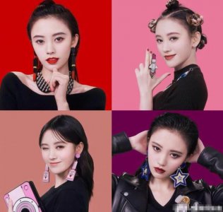 没有刘海的鞠婧祎 烟熏妆和大红唇简直判若两人