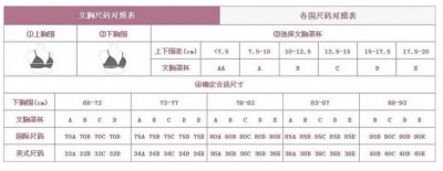 文胸尺码表 文胸尺码表是怎么样的