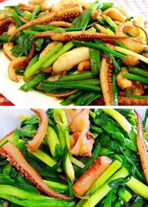 鲜鱿鱼怎么炒好吃 学做简单美味家常菜：韭菜鱿鱼须