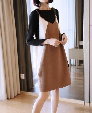 秋冬背心裙这样搭配 让你做精致女人