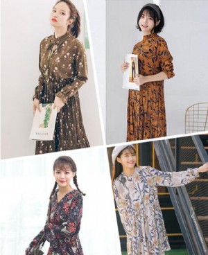 春装新款韩版宽松高腰碎花打底裙