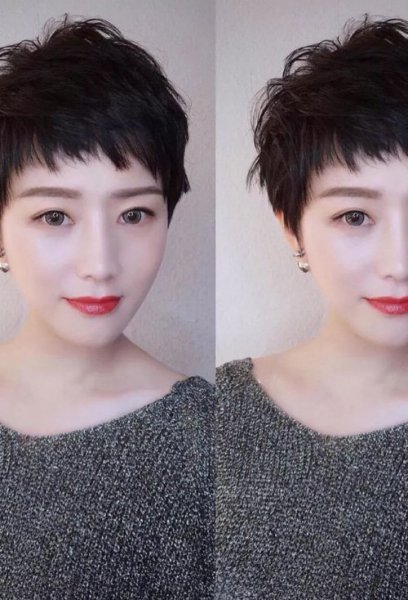瓜子脸女孩子精剪短发造型各种款式短头发造型欣赏