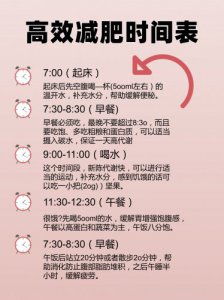 减肥高效时间表 找对方法一月瘦30斤！