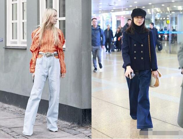 对于大部分女生来说 今年流行的牛仔阔腿裤