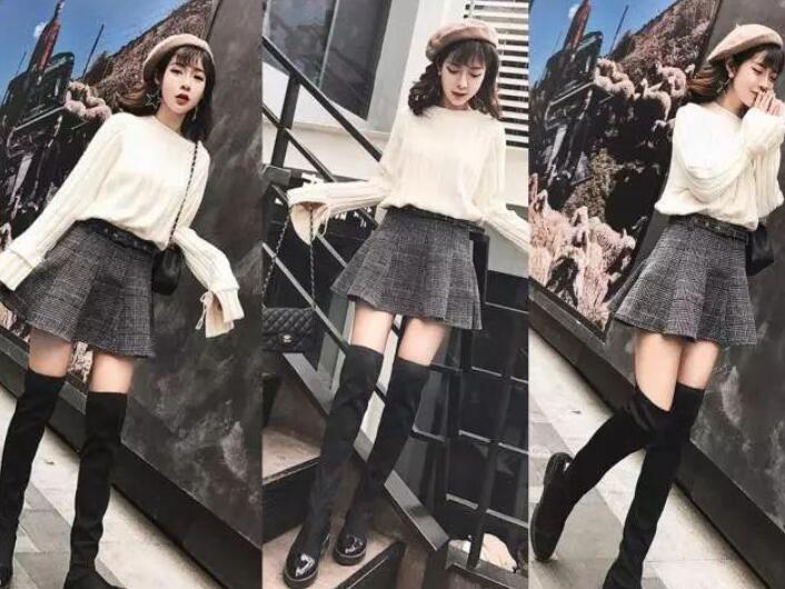 有点微凉的天气里 小短裙配什么鞋子好看图片