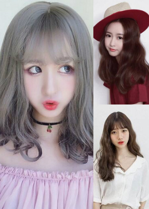 real有女神范的中长发水波纹发型图片