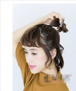 夏季凉爽美丽短发扎发 最新长直发变短发扎发
