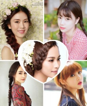 适合瘦脸的发型女短发发型图片 12款精选韩式瘦脸时尚编发发型