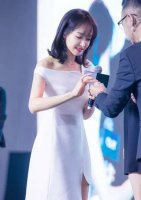 宋茜内扣发型图片 女星齐刘海lob发型