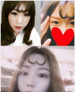 爱心空气刘海发型 韩国女生最新示爱方式