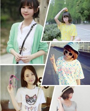 夏季可爱学生波波短发发型 女学生波波头短发发型图片