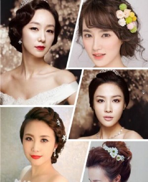 新娘妆面造型图片 韩式 时尚韩式新娘女生发型图片