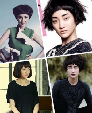 杨幂张歆艺波波头短发演译不规则中性美