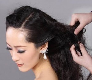 中式新娘盘发发型图片 端庄优雅的韩式新娘盘发图解