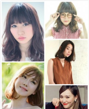 梨花头直发短发型图片 甜美girl必备梨花头中发发型