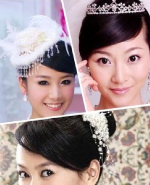 名品导购 新娘发型 点睛之笔 璀璨头饰新娘发型闪亮登场(组图)