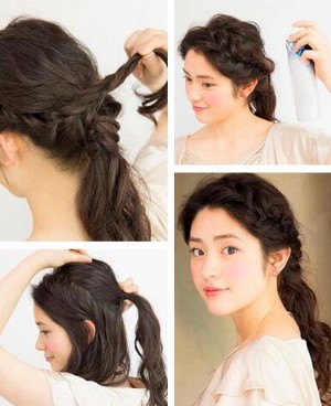 甜美刘海编发教程图解 新春扎法发型精选