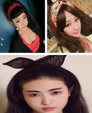 摩登风穿搭 多款摩登甜美风发带佩戴图
