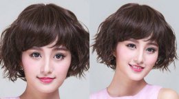 女生蓬松发型图片 超洋气的娃娃脸女孩子卷烫头发
