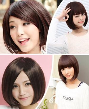 修脸or甜美—美女波波头发型图片展示
