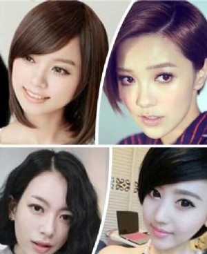 女生热捧！！气质偏分短发大饼脸“甩掉”